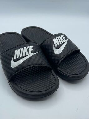 Nike Benassi Jdi Black White Women's 343881-011 Size 8 Slide Sandals